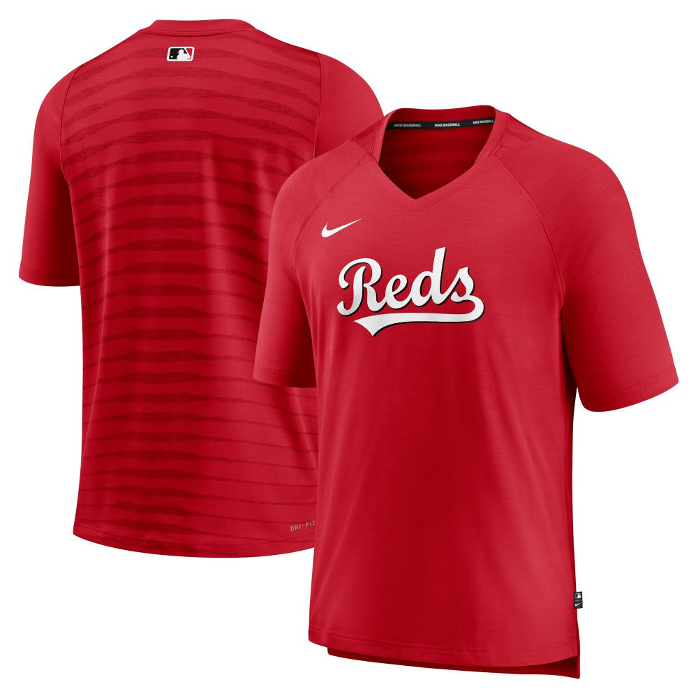Cincinnati Reds Nike Authentic Collection Pregame Raglan Performance V-Neck T-Shirt Clearance