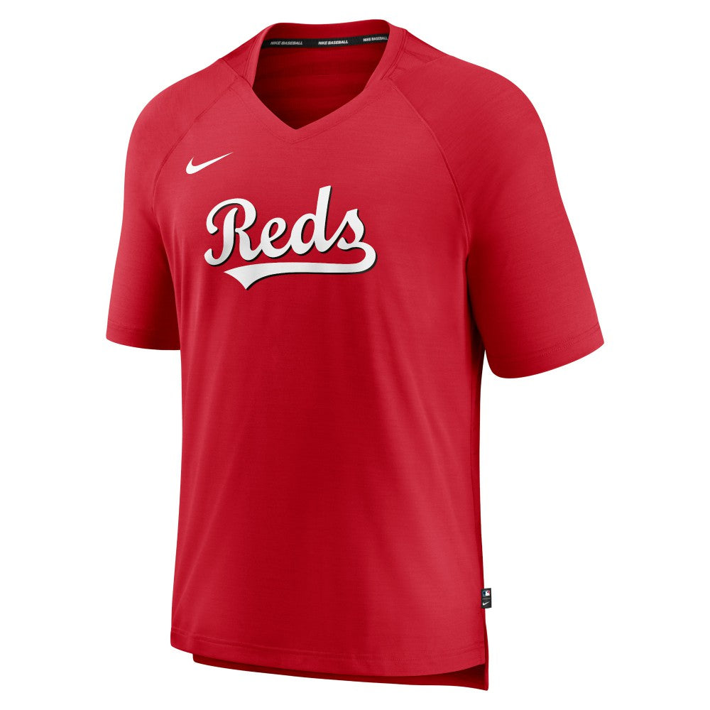 Cincinnati Reds Nike Authentic Collection Pregame Raglan Performance V-Neck T-Shirt Clearance