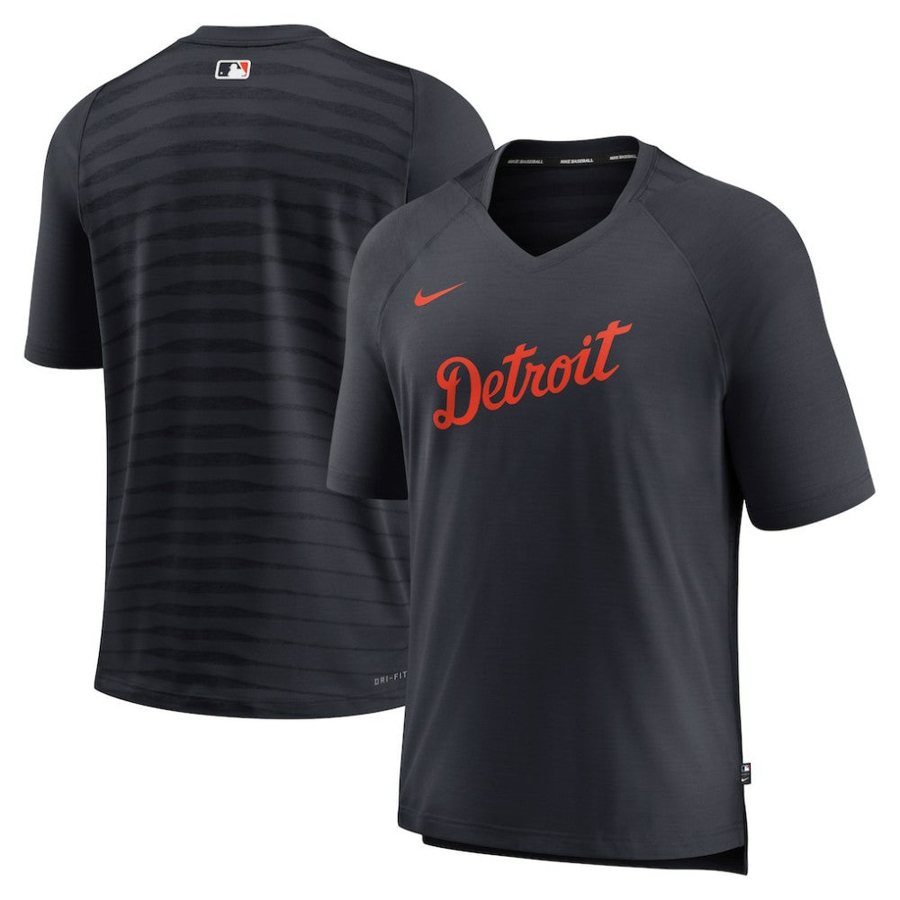 Detroit Tigers Nike Authentic Collection Pregame Raglan Performance V-Neck T-Shirt On Sale