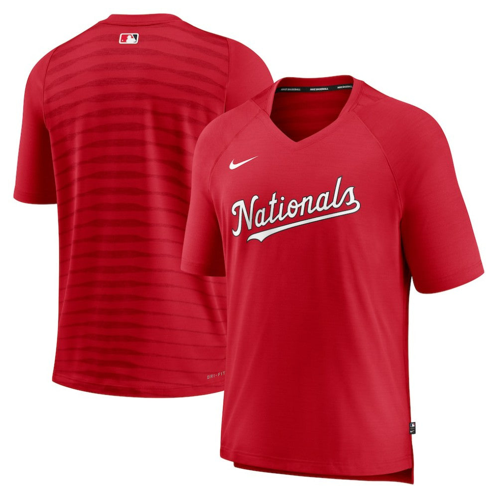 Washington Nationals Nike Authentic Collection Pregame Raglan Performance V-Neck T-Shirt Clearance