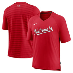 Washington Nationals Nike Authentic Collection Pregame Raglan Performance V-Neck T-Shirt Clearance