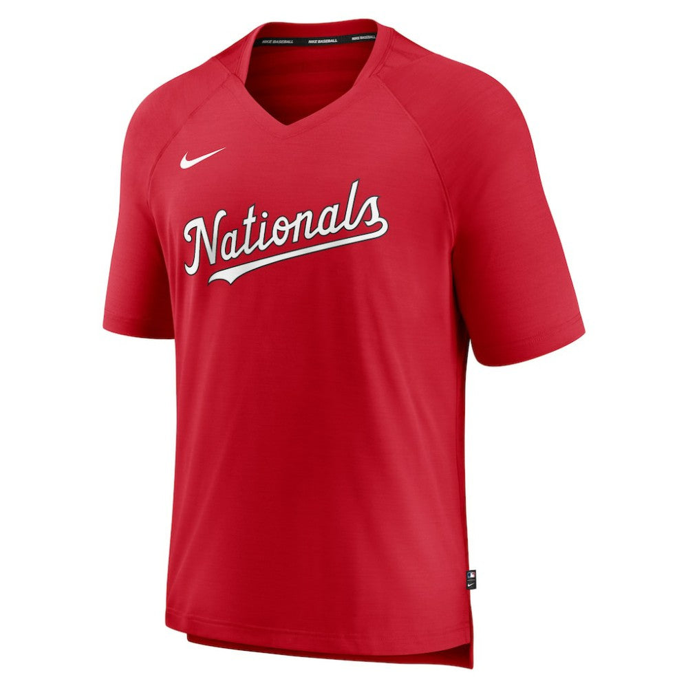 Washington Nationals Nike Authentic Collection Pregame Raglan Performance V-Neck T-Shirt Clearance