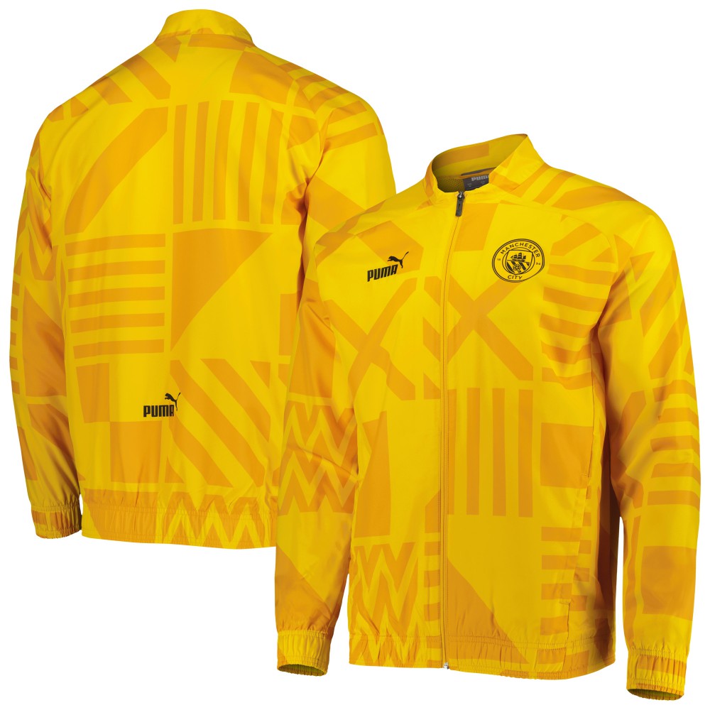 Puma Manchester City Pre-Match Raglan Full-Zip Training Jacket - Yellow