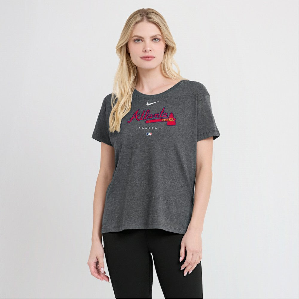 Atlanta Braves Nike Women's Authentic Collection Early Work Tri-Blend T-Shirt for sale