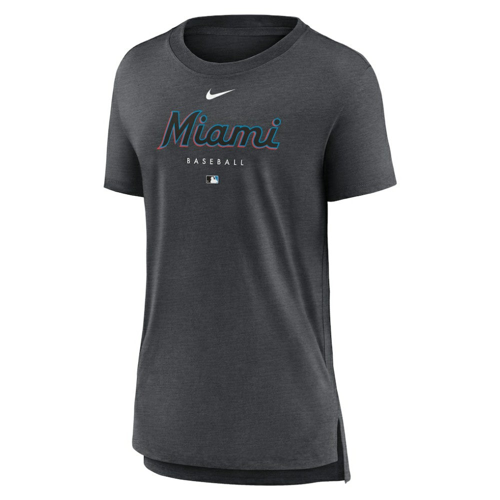 Miami Marlins Nike Women's Authentic Collection Early Work Tri-Blend T-Shirt Lifestyle