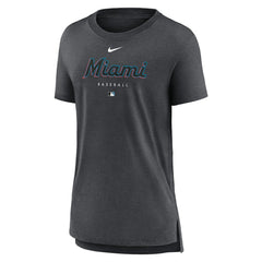 Miami Marlins Nike Women's Authentic Collection Early Work Tri-Blend T-Shirt Lifestyle