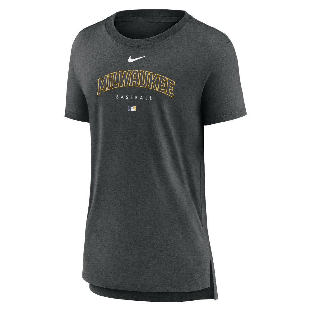 Milwaukee Brewers Nike Women's Authentic Collection Early Work Tri-Blend T-Shirt On Sale
