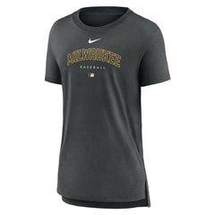 Milwaukee Brewers Nike Women's Authentic Collection Early Work Tri-Blend T-Shirt On Sale