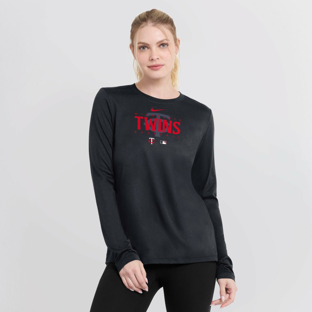 Minnesota Twins Nike Women's Authentic Collection Legend Performance Long Sleeve T-Shirt - On Sale
