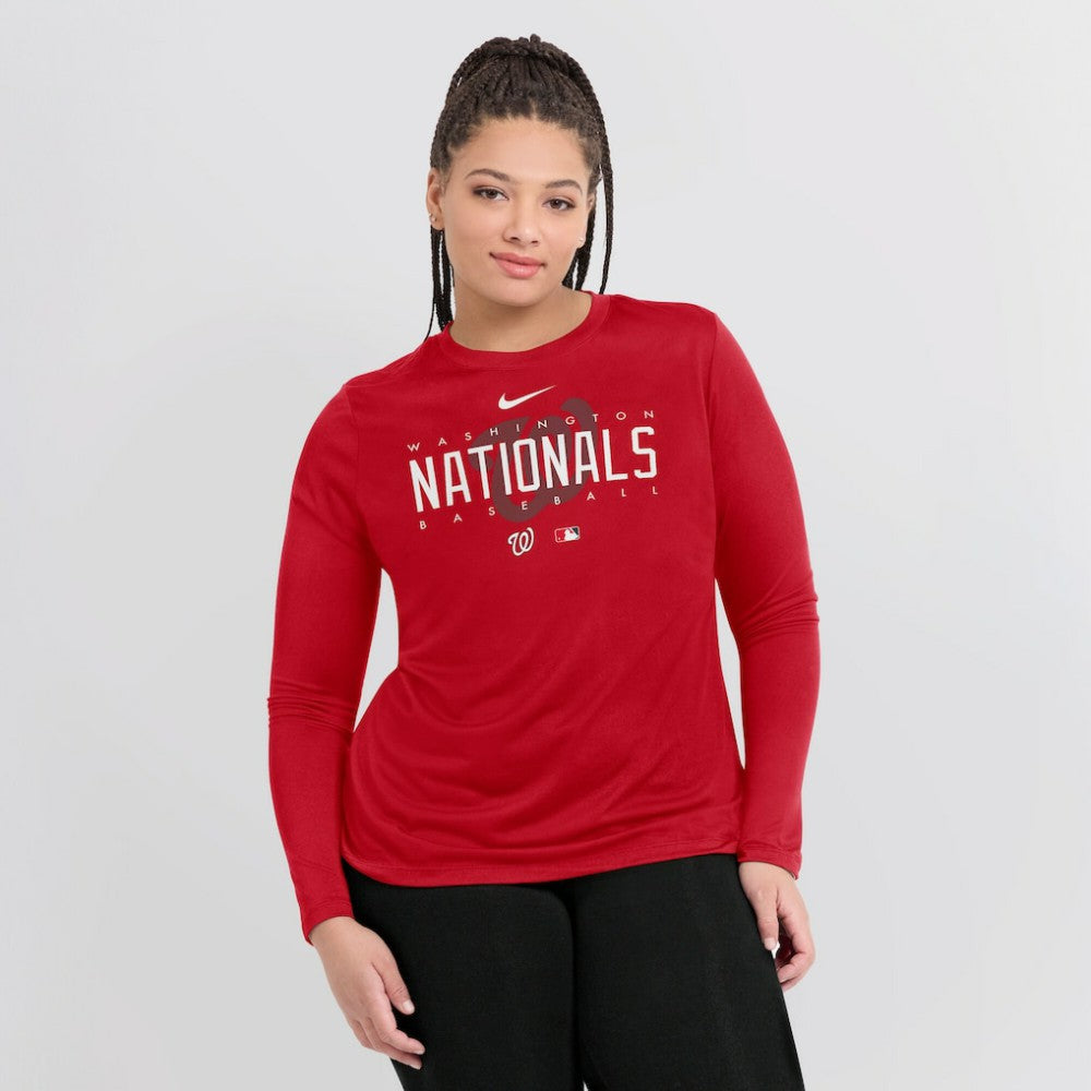 Washington Nationals Nike Women's Authentic Collection Legend Performance Long Sleeve T-Shirt Lifestyle