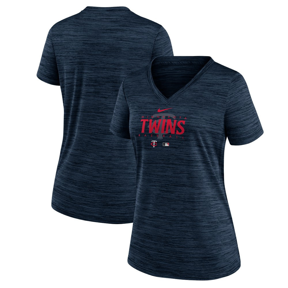 Minnesota Twins Nike Women's Authentic Collection Velocity Practice Performance V-Neck T-Shirt discount