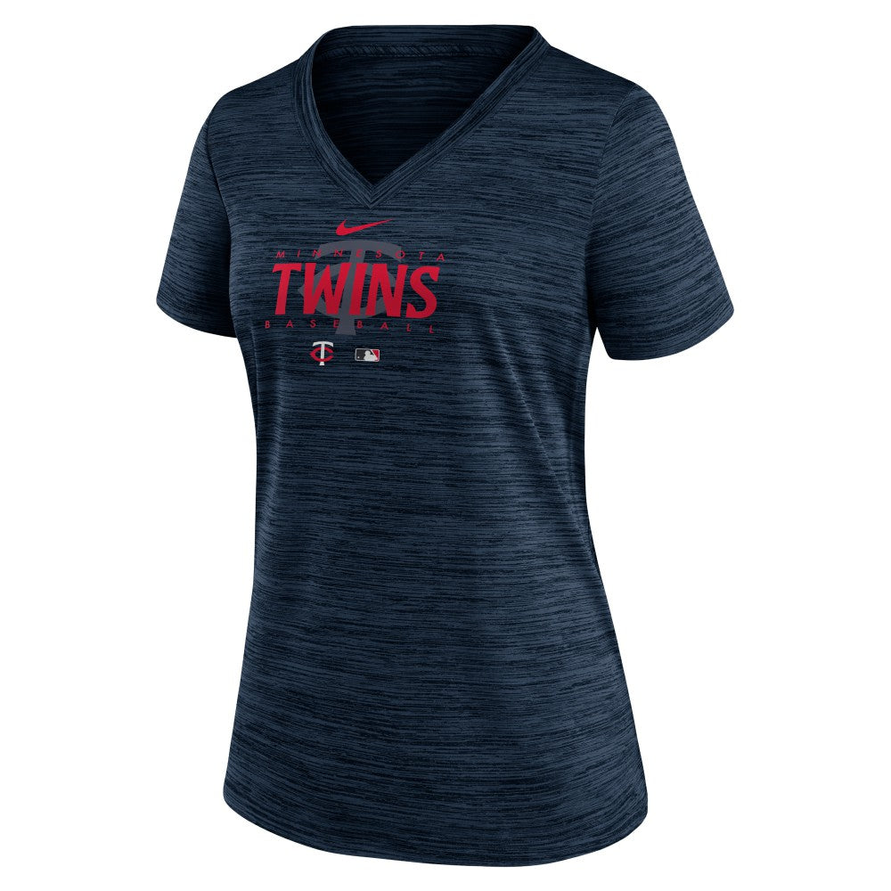 Minnesota Twins Nike Women's Authentic Collection Velocity Practice Performance V-Neck T-Shirt discount