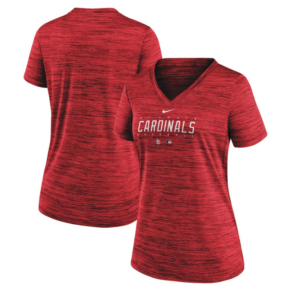 St. Louis Cardinals Nike Women's Authentic Collection Velocity Practice Performance V-Neck T-Shirt Clearance