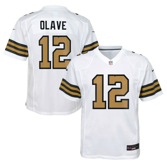 Chris Olave New Orleans Saints Youth Game Jersey - White | NFL Jerseys