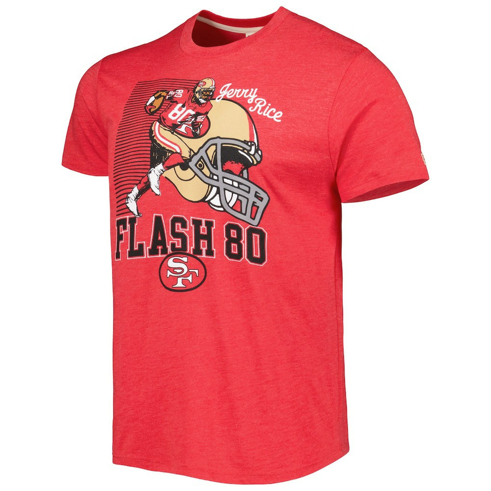 Jerry Rice San Francisco 49ers Homage Unisex Caricature Retired Player Tri-Blend T-Shirt Scarlet - NFL