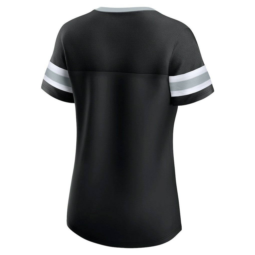 Las Vegas Raiders Women's Plus Size Original State Lace-Up T-Shirt Black - Fanatics