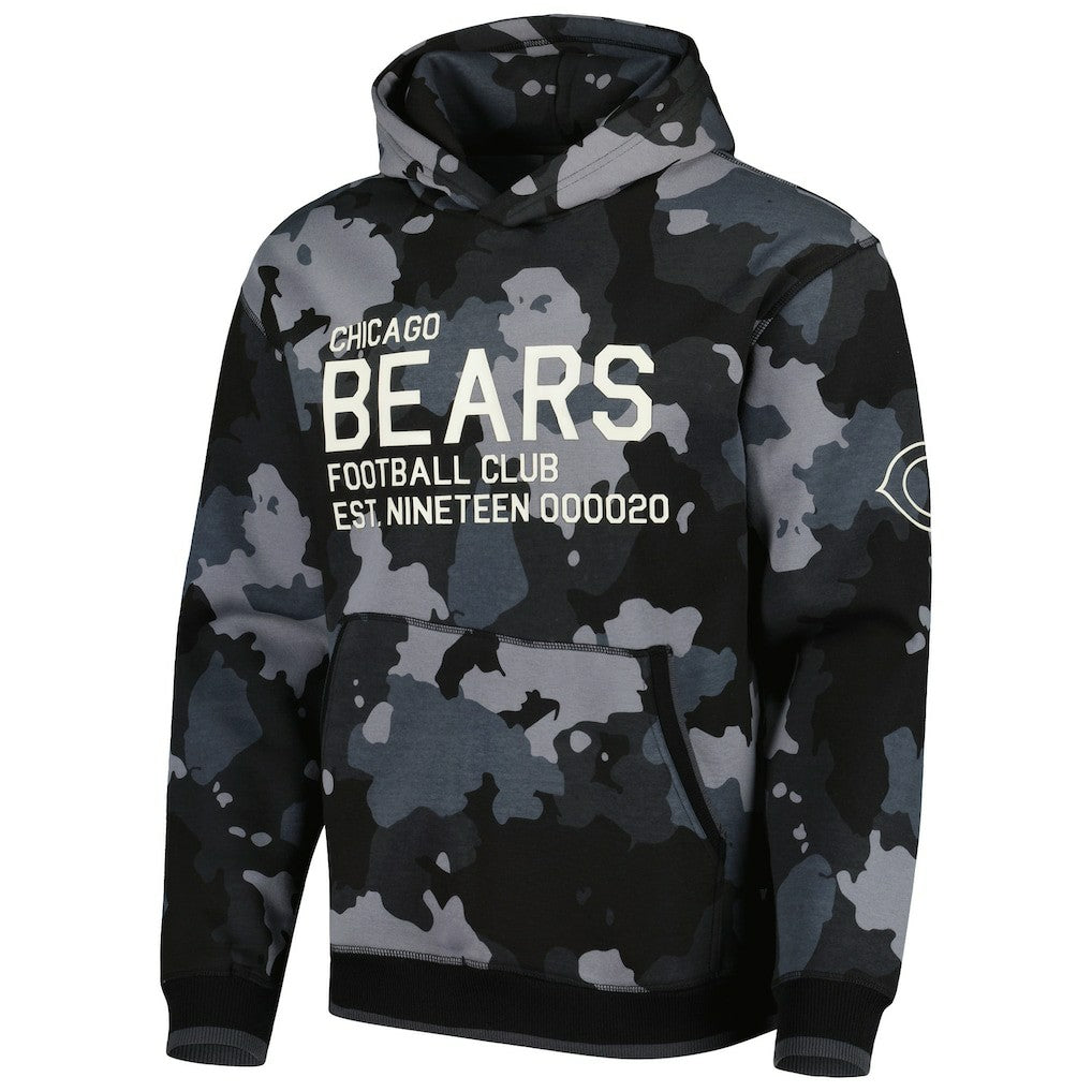 Chicago Bears The Wild Collective Camo Pullover Hoodie Black - NFL