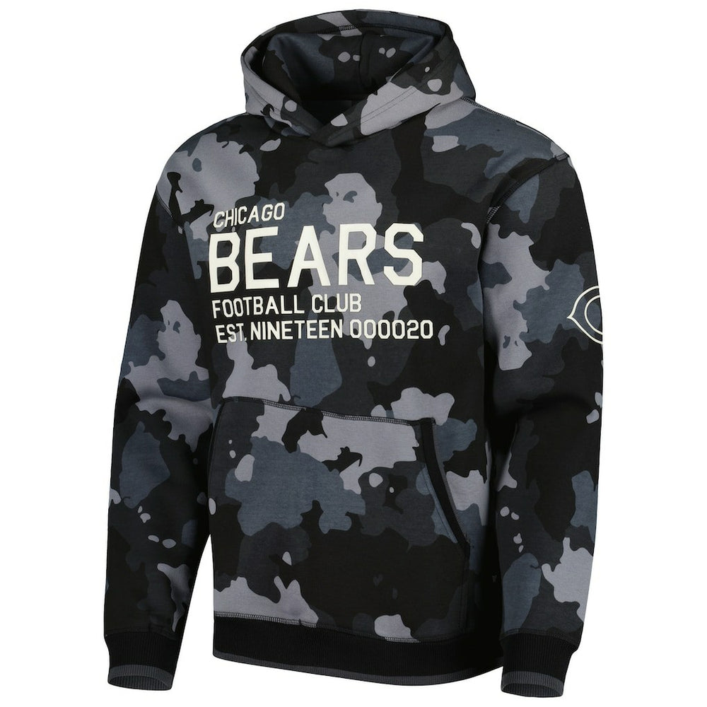 Chicago Bears The Wild Collective Camo Pullover Hoodie Black - NFL