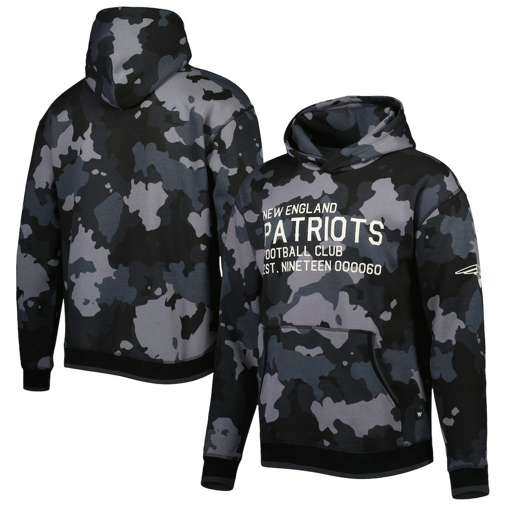 New England Patriots The Wild Collective Camo Pullover Hoodie Black - NFL