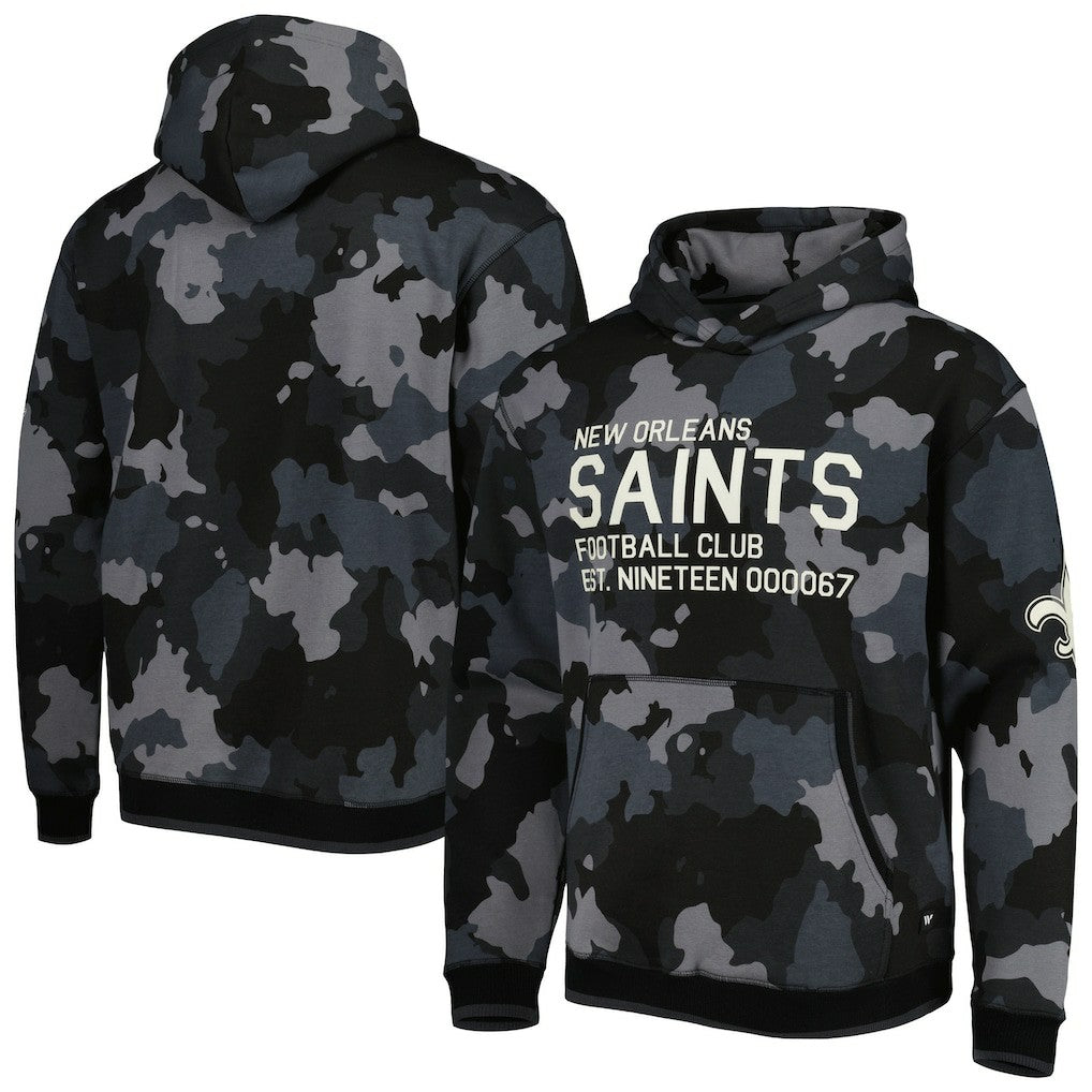 New Orleans Saints The Wild Collective Camo Pullover Hoodie Black - NFL