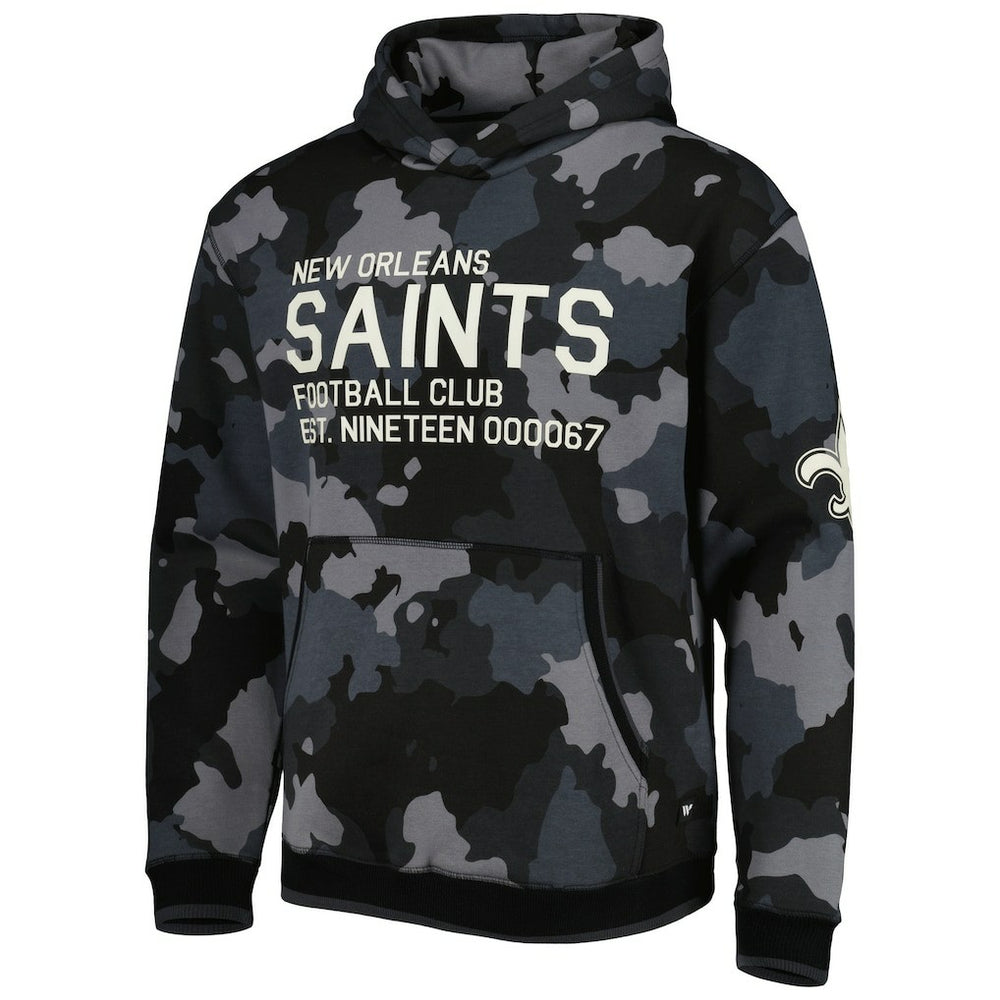 New Orleans Saints The Wild Collective Camo Pullover Hoodie Black - NFL