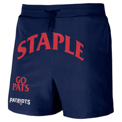 New England Patriots NFL x Staple Throwback Vintage Wash Fleece Shorts Navy - NFL