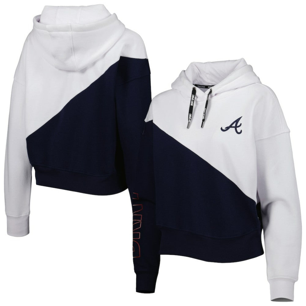 Atlanta Braves DKNY Sport Women's Bobbi Colorblock Pullover Hoodie Near Me