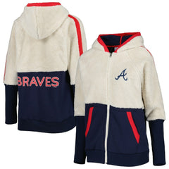 Atlanta Braves G-III 4Her by Carl Banks Women's Shuffle It Raglan Full-Zip Hoodie Lifestyle