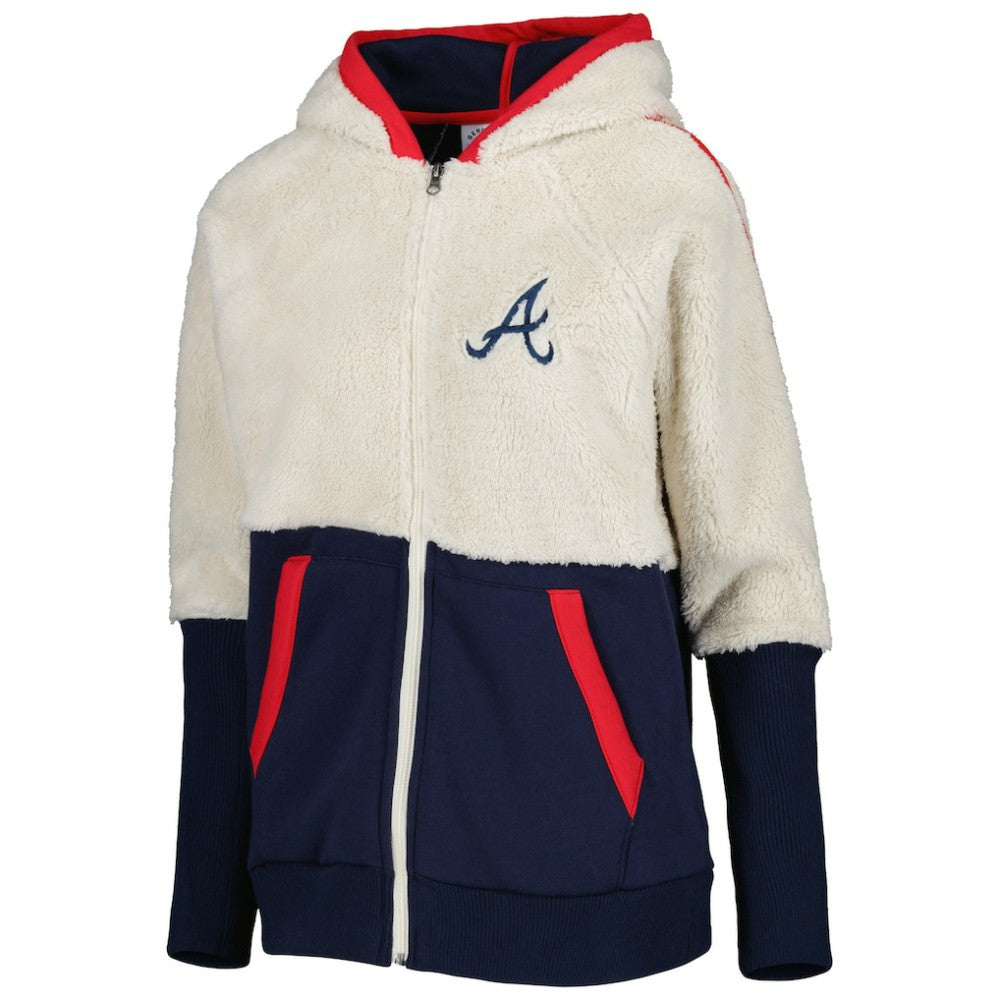 Atlanta Braves G-III 4Her by Carl Banks Women's Shuffle It Raglan Full-Zip Hoodie Lifestyle