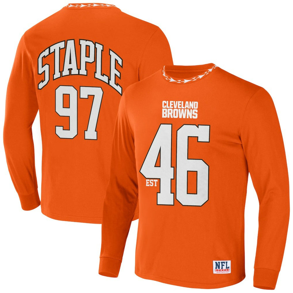 Cleveland Browns NFL x Staple Core Team Long Sleeve T-Shirt Orange - NFL