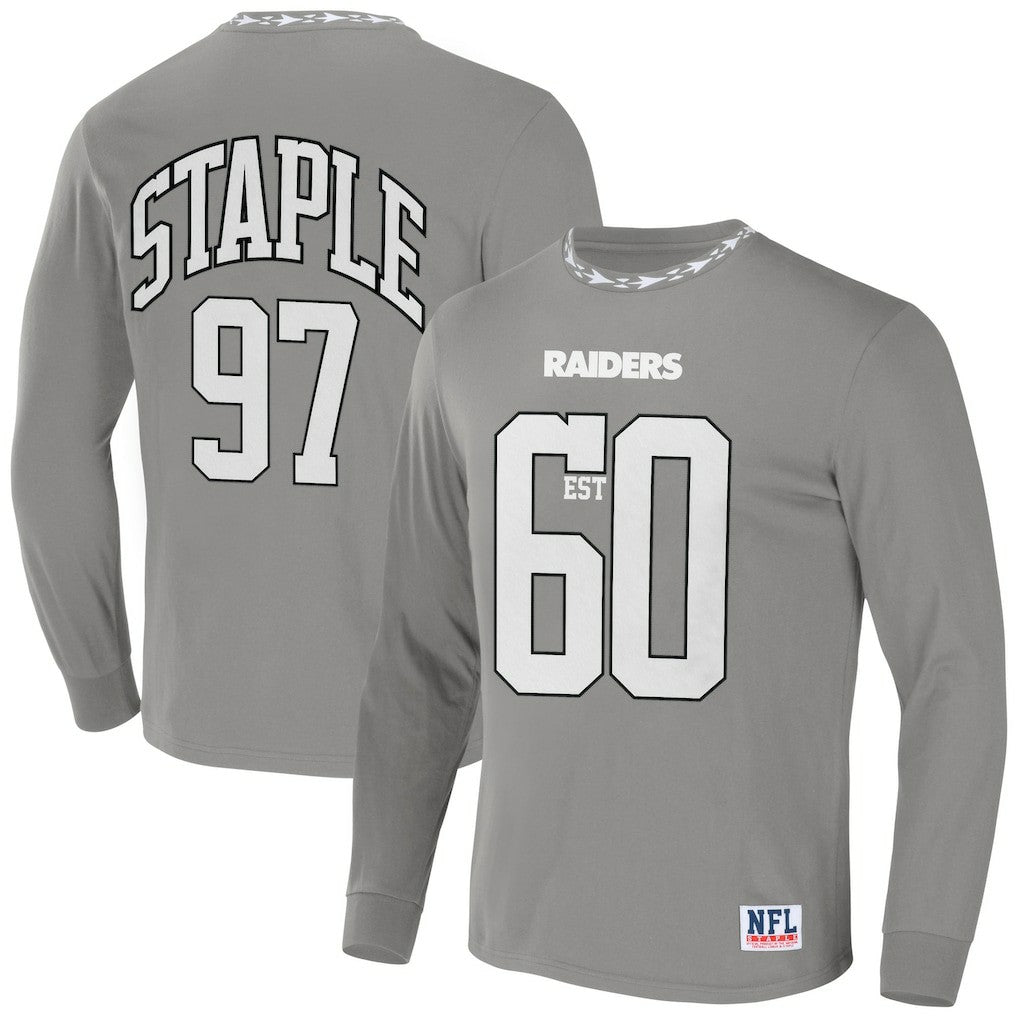 Las Vegas Raiders NFL x Staple Core Team Long Sleeve T-Shirt Gray - NFL