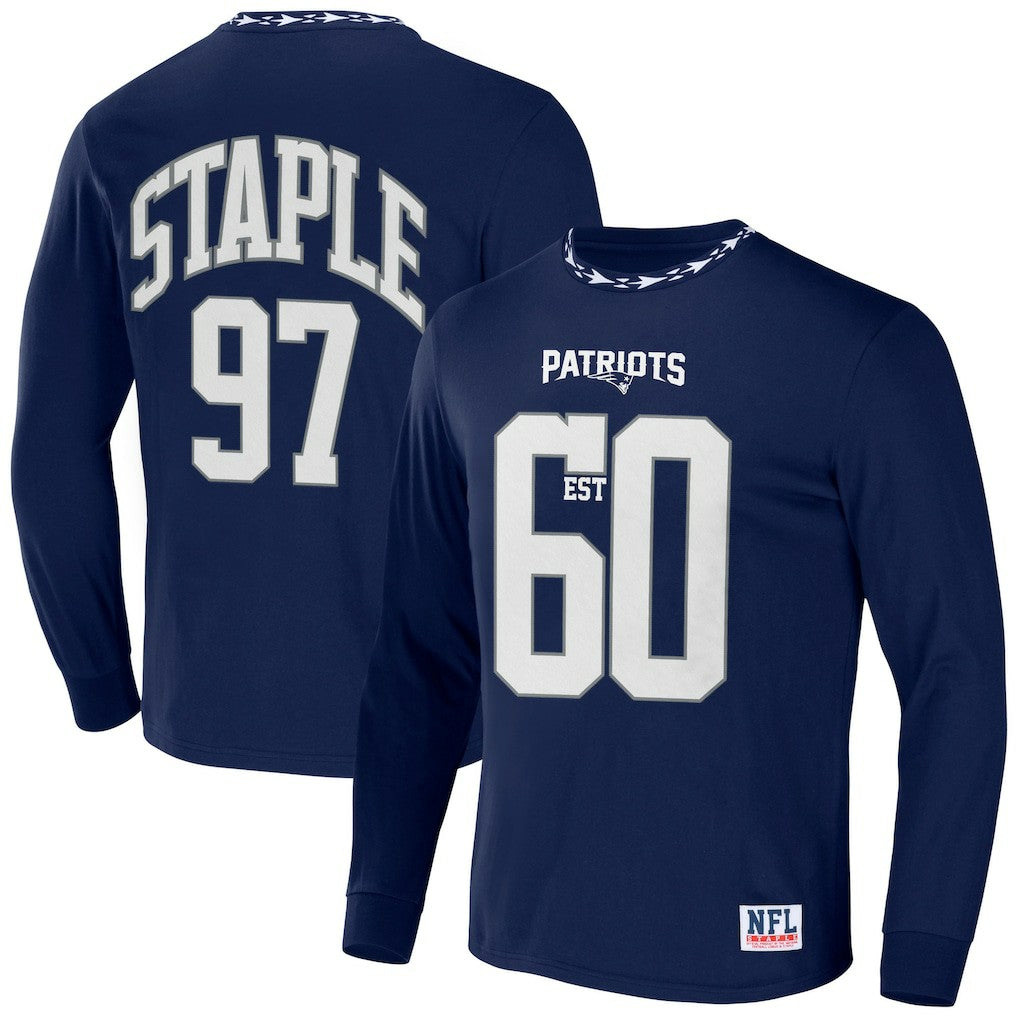 New England Patriots NFL x Staple Core Team Long Sleeve T-Shirt Navy - NFL