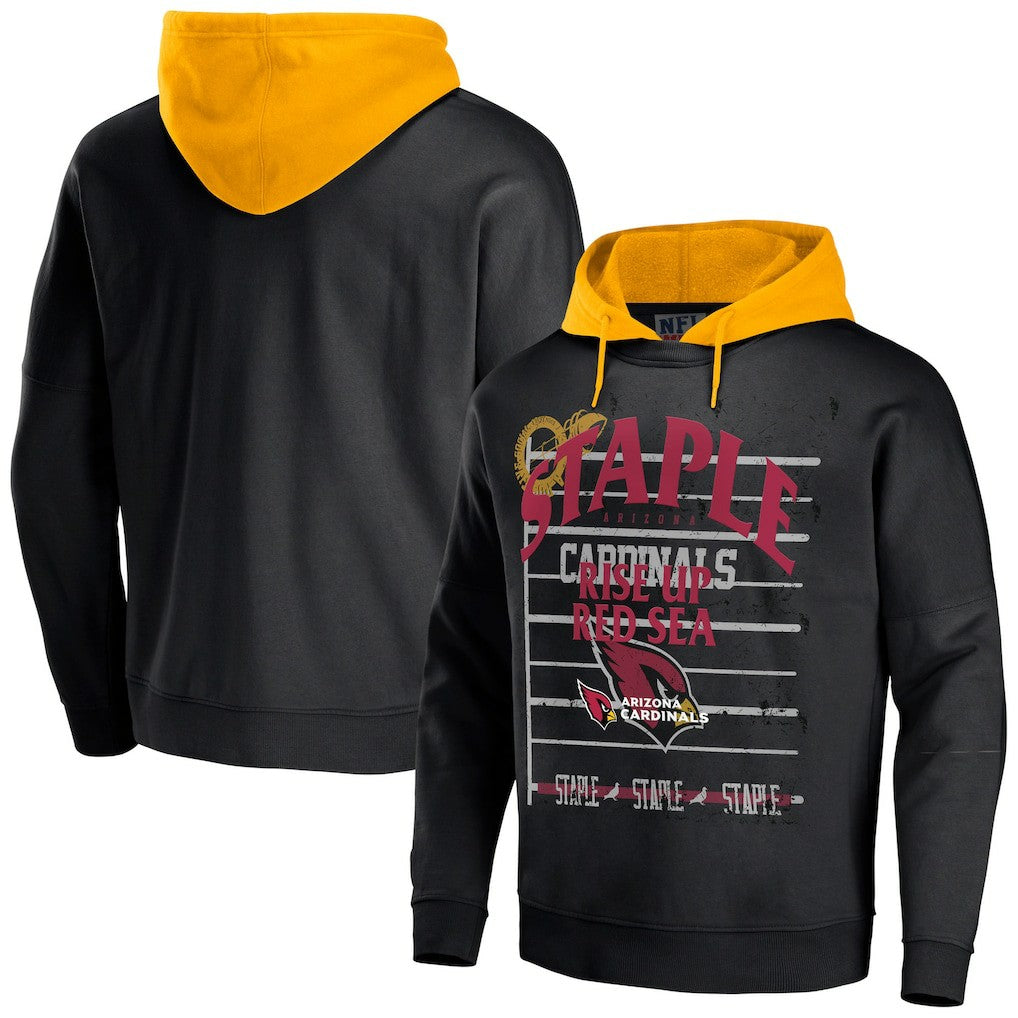 Arizona Cardinals NFL x Staple Throwback Vintage Wash Pullover Hoodie Black - NFL