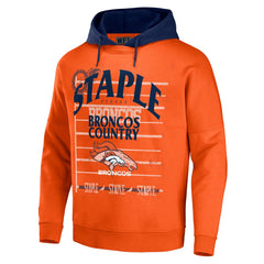 Denver Broncos NFL x Staple Throwback Vintage Wash Pullover Hoodie Orange - NFL