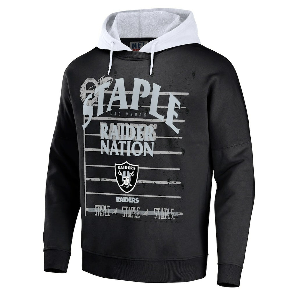 Las Vegas Raiders NFL x Staple Throwback Vintage Wash Pullover Hoodie Black - NFL
