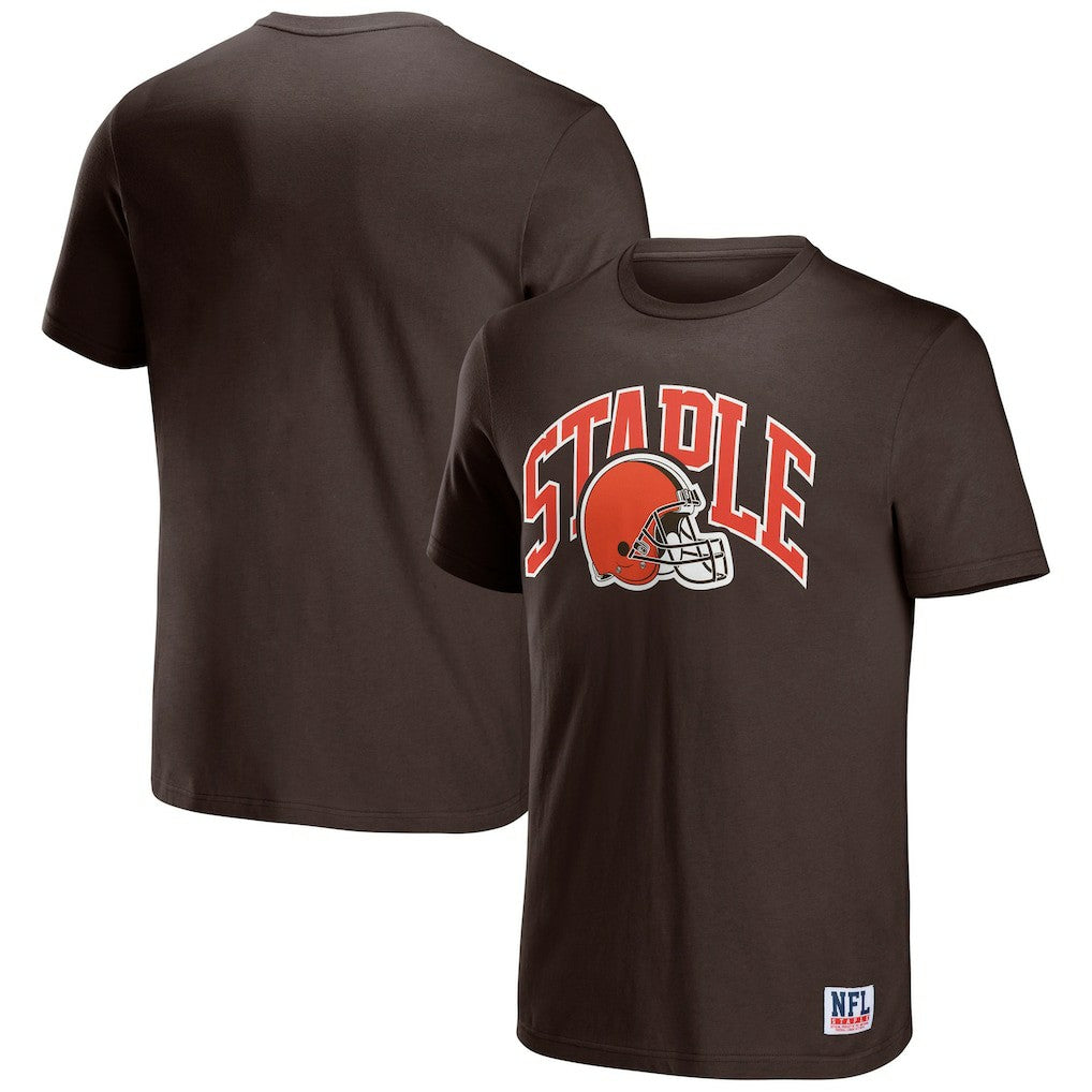Cleveland Browns NFL x Staple Logo Lockup T-Shirt Brown - NFL