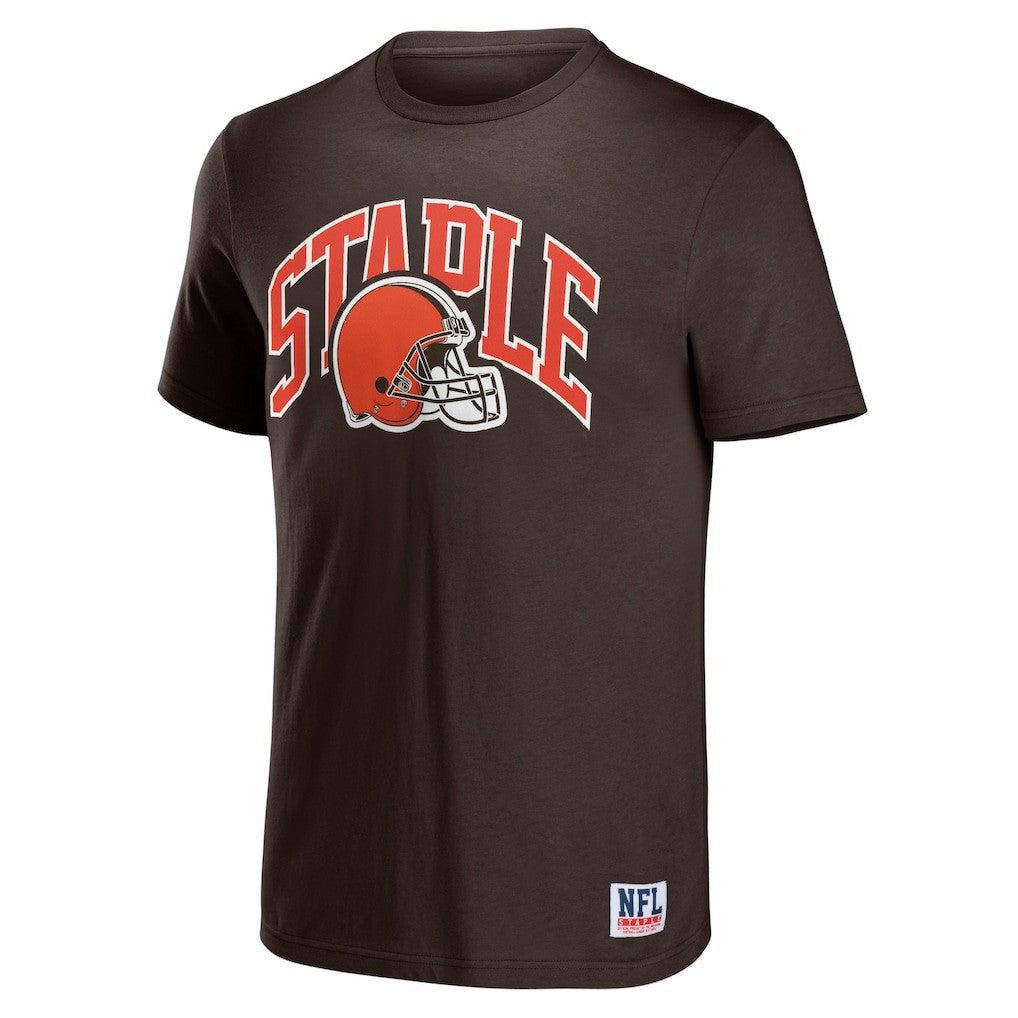 Cleveland Browns NFL x Staple Logo Lockup T-Shirt Brown - NFL