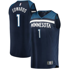 Fanatics - Anthony Edwards Minnesota Timberwolves 2021/22 Fast Break Replica Jersey - Icon Edition - Navy