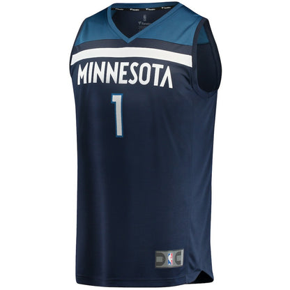 Anthony Edwards Minnesota Timberwolves 2021/22 Fast Break Replica Jersey - Icon Edition - Navy | NBA Jerseys