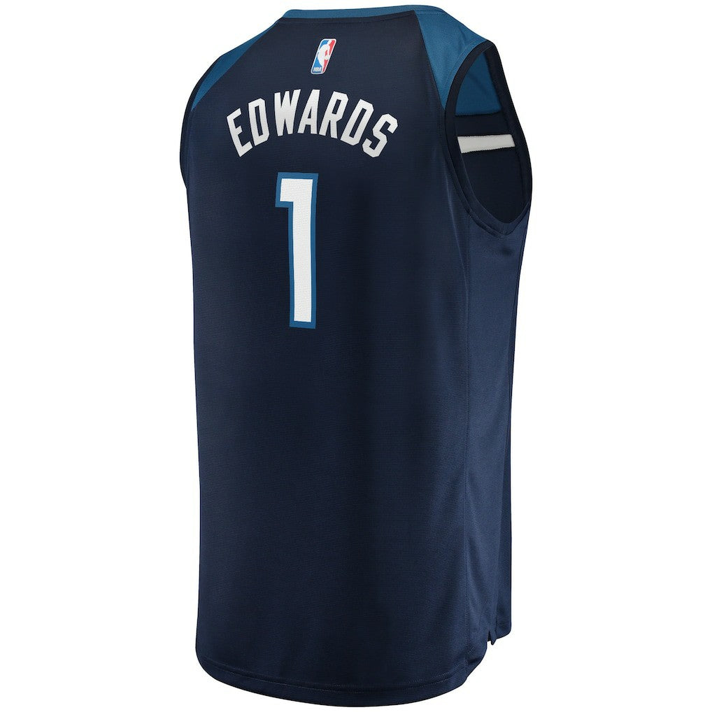 Anthony Edwards Minnesota Timberwolves 2021/22 Fast Break Replica Jersey - Icon Edition - Navy | NBA Jerseys