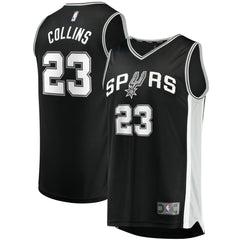 Fanatics - Zach Collins San Antonio Spurs Fast Break Replica Jersey - Icon Edition - Black