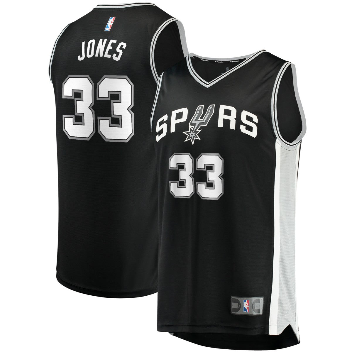 Fanatics - Tre Jones San Antonio Spurs Fast Break Replica Jersey - Icon Edition - Black