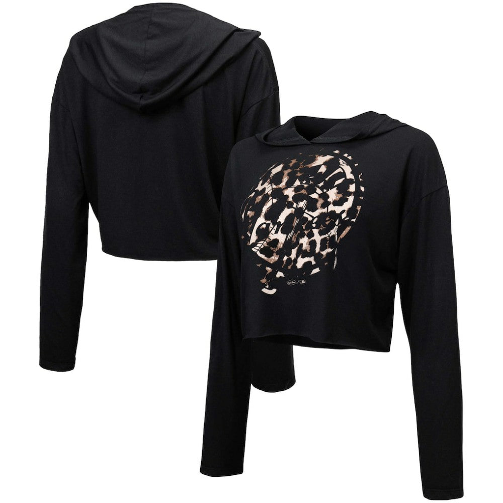 New York Yankees Majestic Threads Women's Leopard Cropped Hoodie Sale