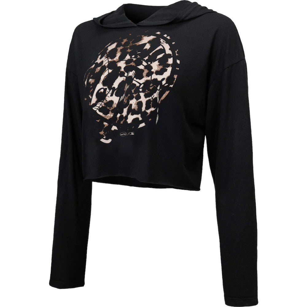 New York Yankees Majestic Threads Women's Leopard Cropped Hoodie Sale
