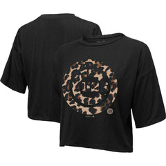 Chicago Cubs Majestic Threads Women's Leopard Cropped T-Shirt Online