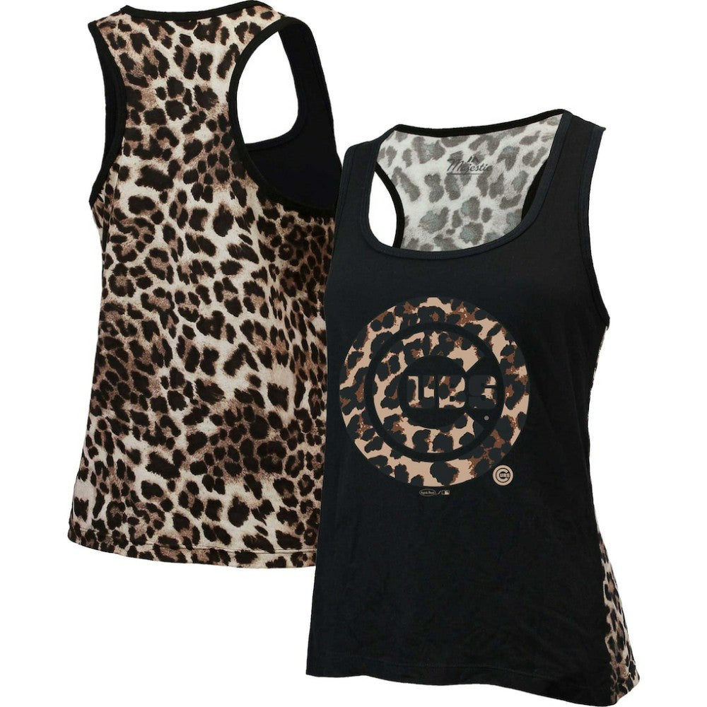 Chicago Cubs Majestic Threads Women's Leopard Tank Top for sale