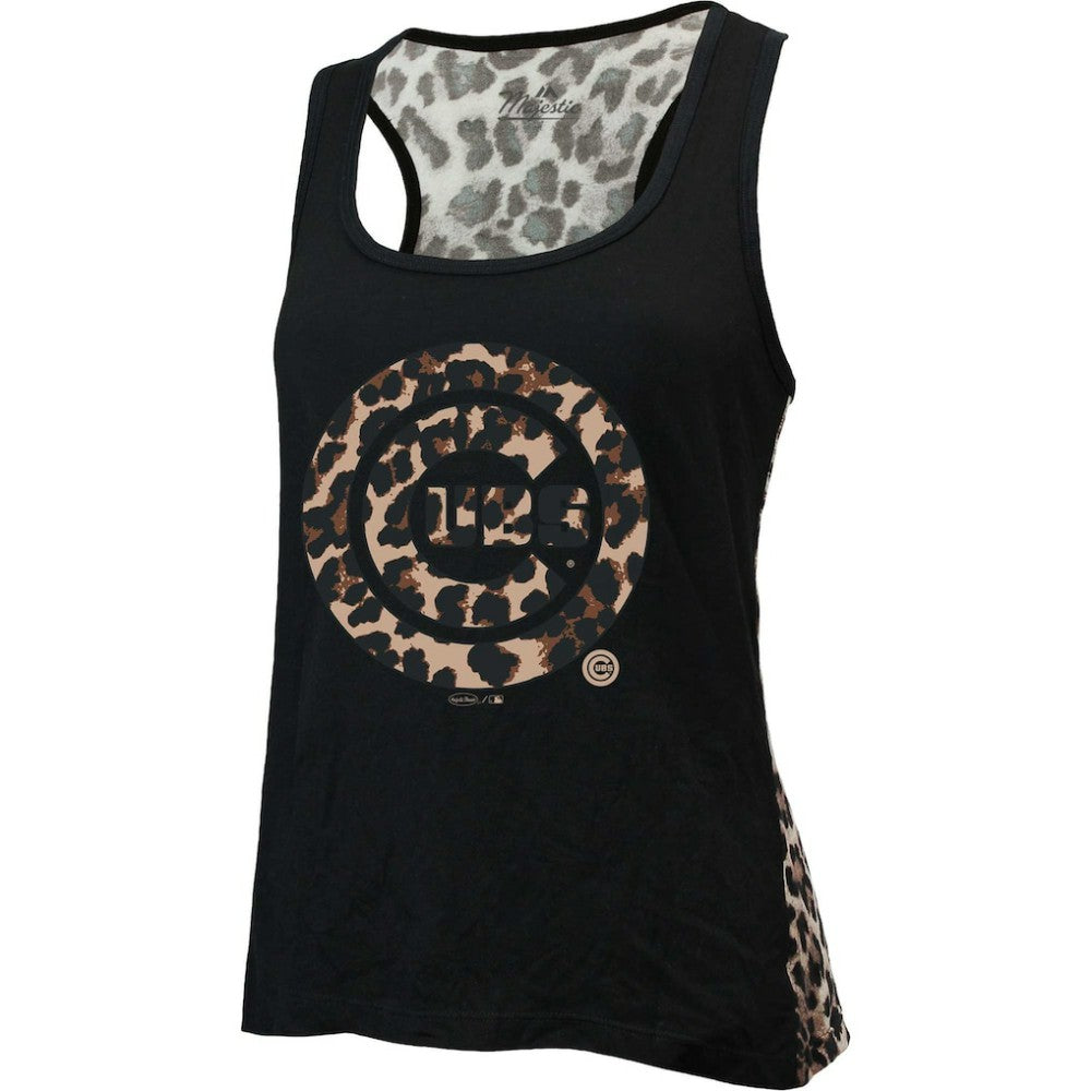 Chicago Cubs Majestic Threads Women's Leopard Tank Top for sale