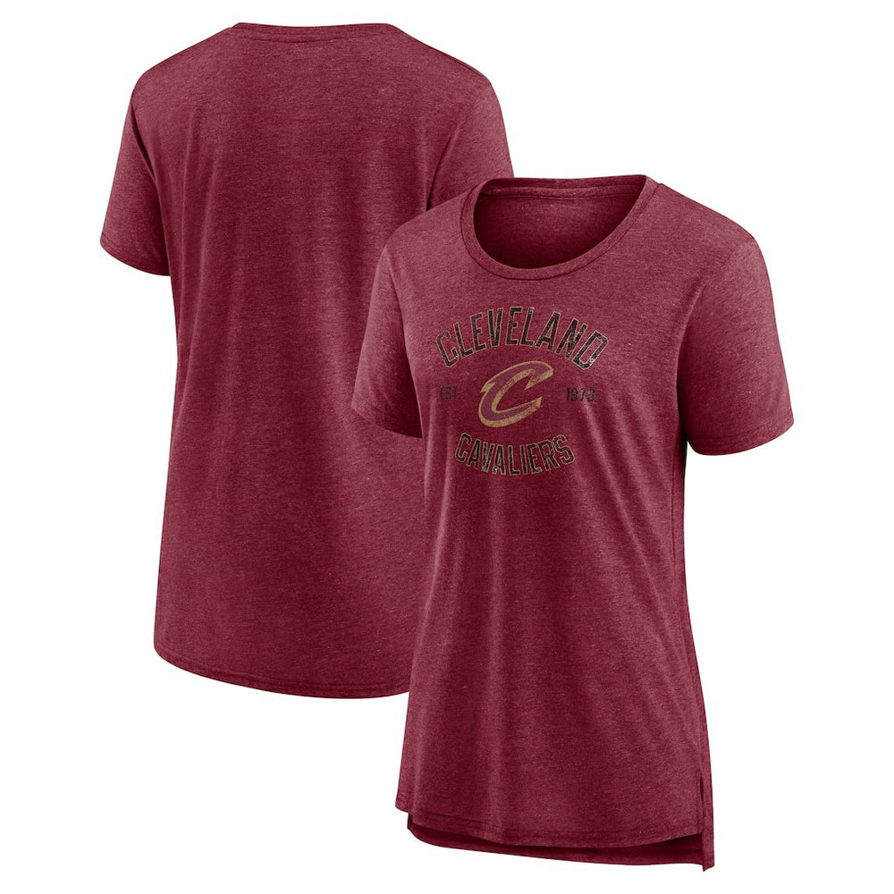 NBA - Cleveland Cavaliers Women's Heritage Tri-Blend T-Shirt - Heather Wine