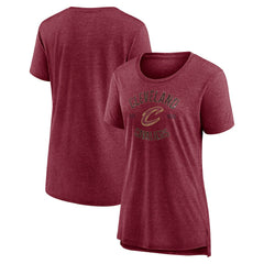 NBA - Cleveland Cavaliers Women's Heritage Tri-Blend T-Shirt - Heather Wine