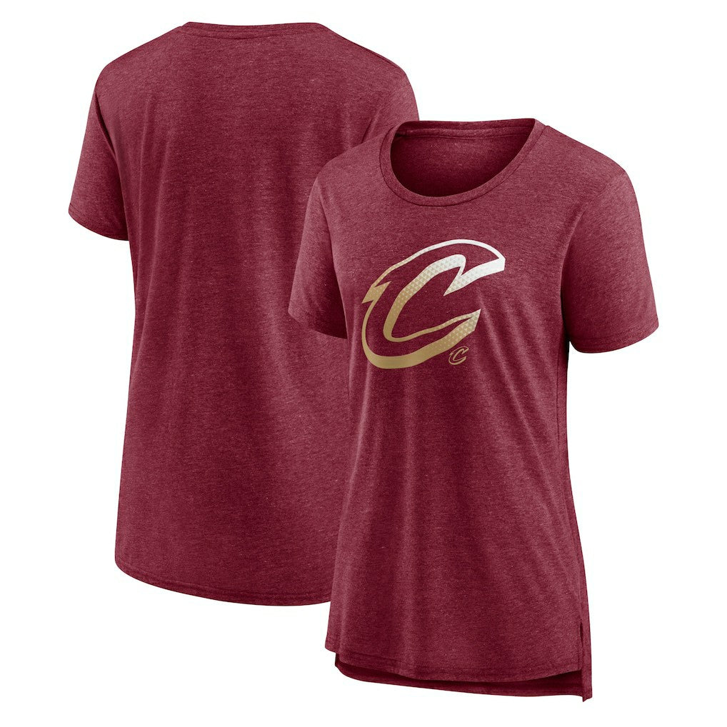 NBA - Cleveland Cavaliers Women's Gradient Logo Tri-Blend T-Shirt - Heather Wine